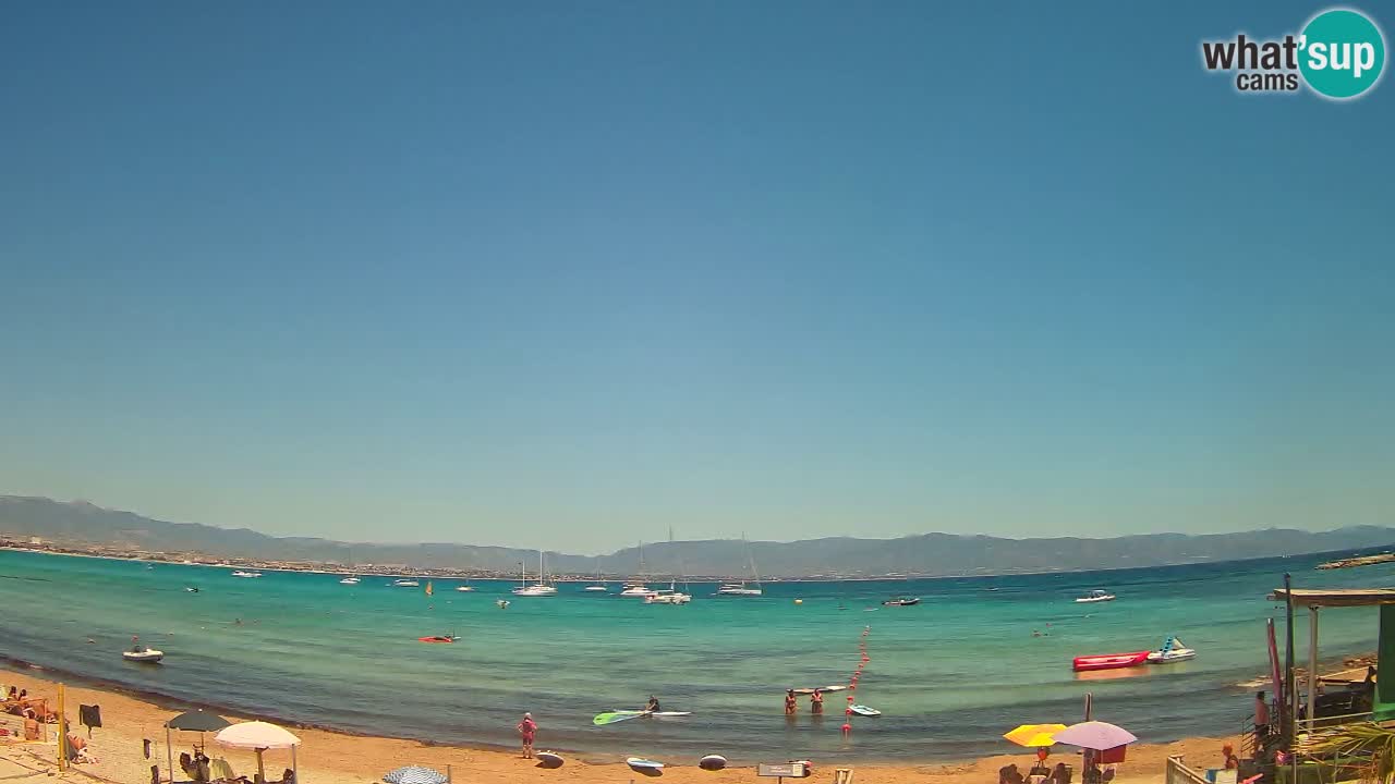 Spletna kamera Cagliari Windsurf Club – Pogled v živo s plaže Poetto