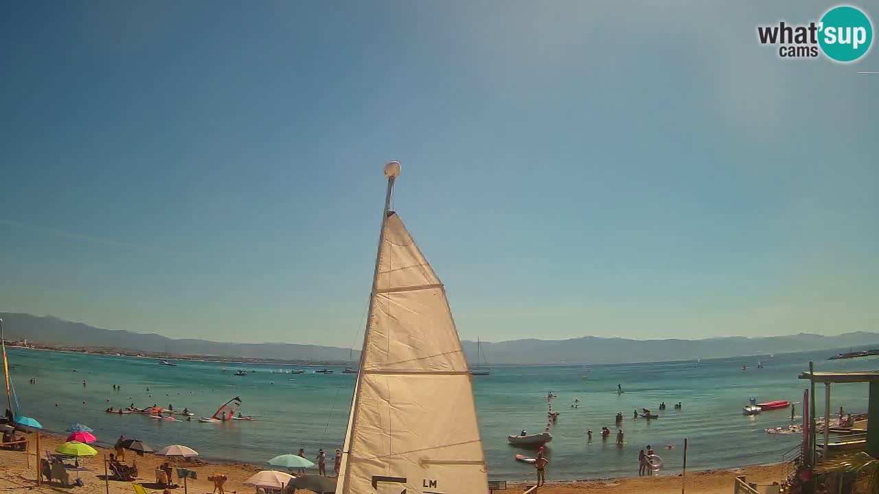 Spletna kamera Cagliari Windsurf Club – Pogled v živo s plaže Poetto