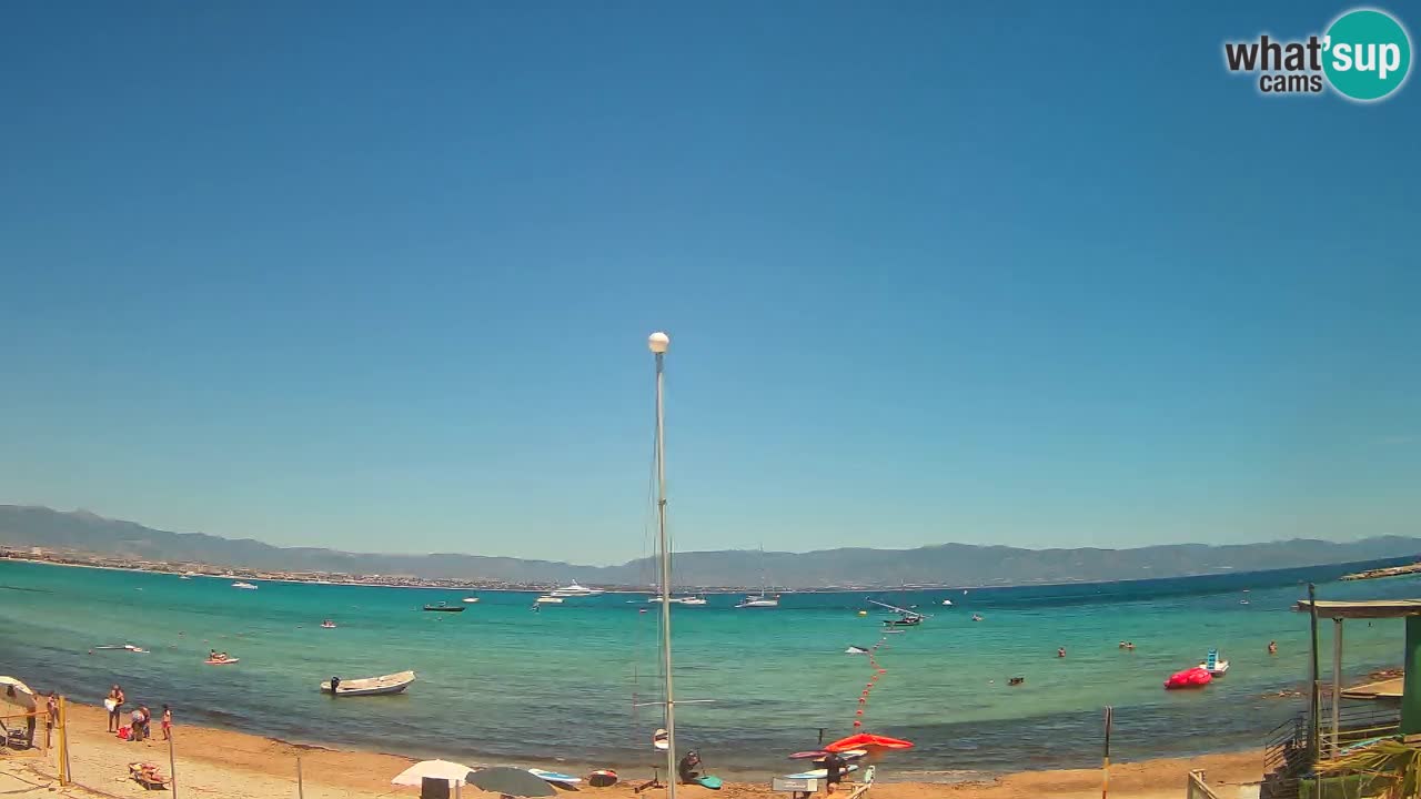 Spletna kamera Cagliari Windsurf Club – Pogled v živo s plaže Poetto