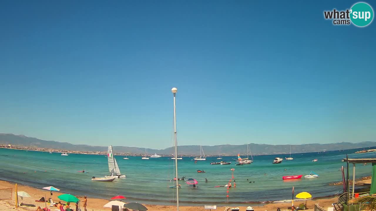 Spletna kamera Cagliari Windsurf Club – Pogled v živo s plaže Poetto