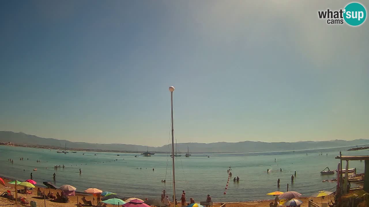 Spletna kamera Cagliari Windsurf Club – Pogled v živo s plaže Poetto