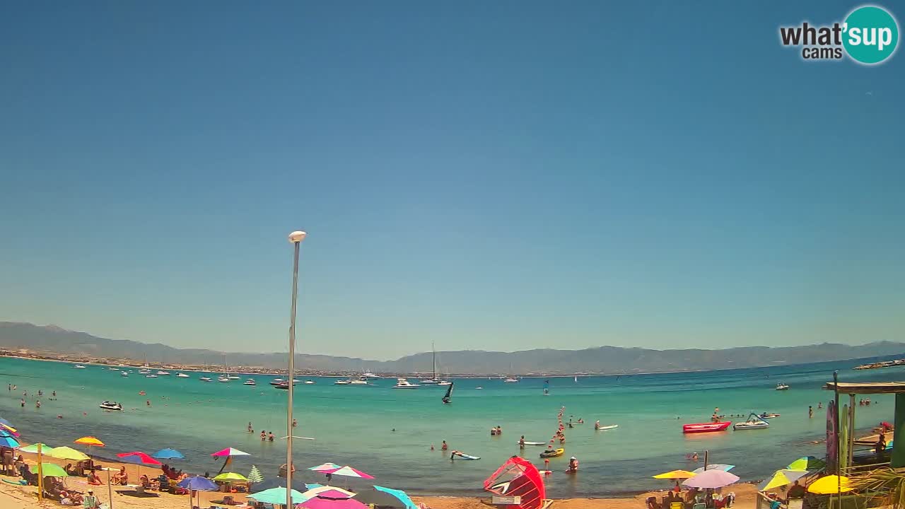 Spletna kamera Cagliari Windsurf Club – Pogled v živo s plaže Poetto