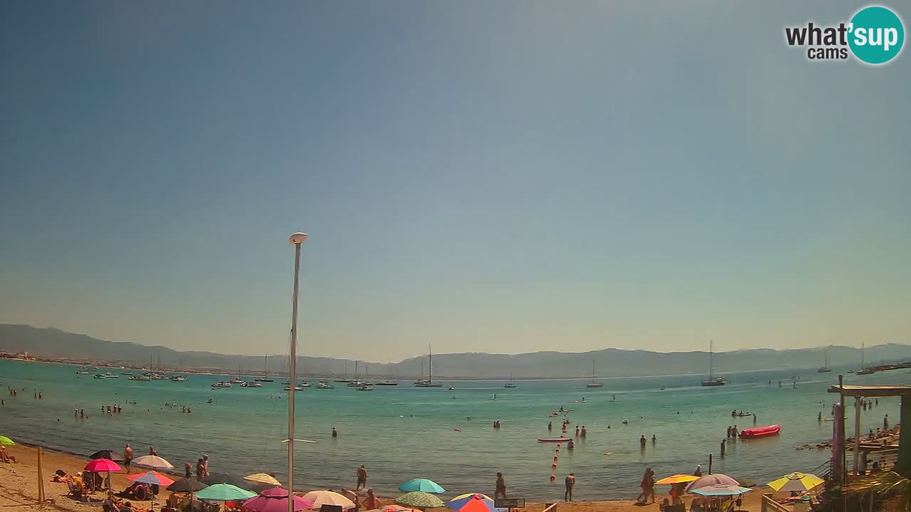 Spletna kamera Cagliari Windsurf Club – Pogled v živo s plaže Poetto