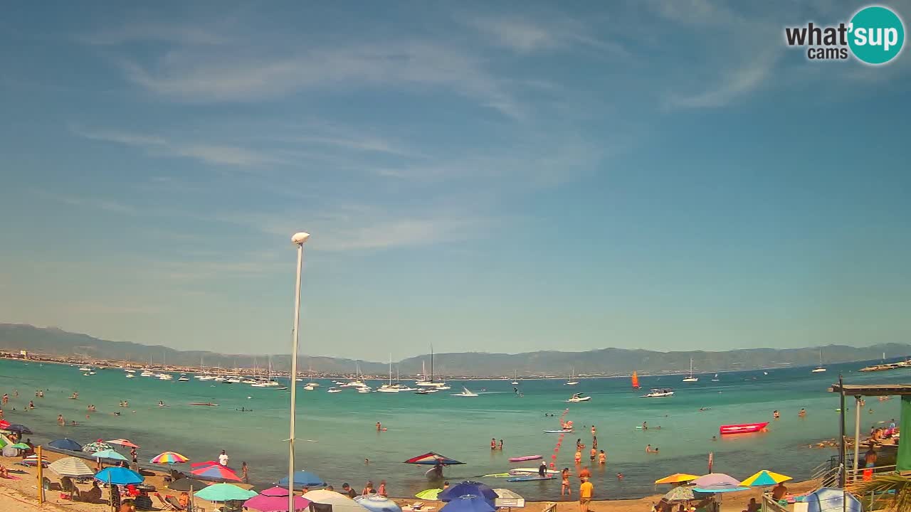 Spletna kamera Cagliari Windsurf Club – Pogled v živo s plaže Poetto