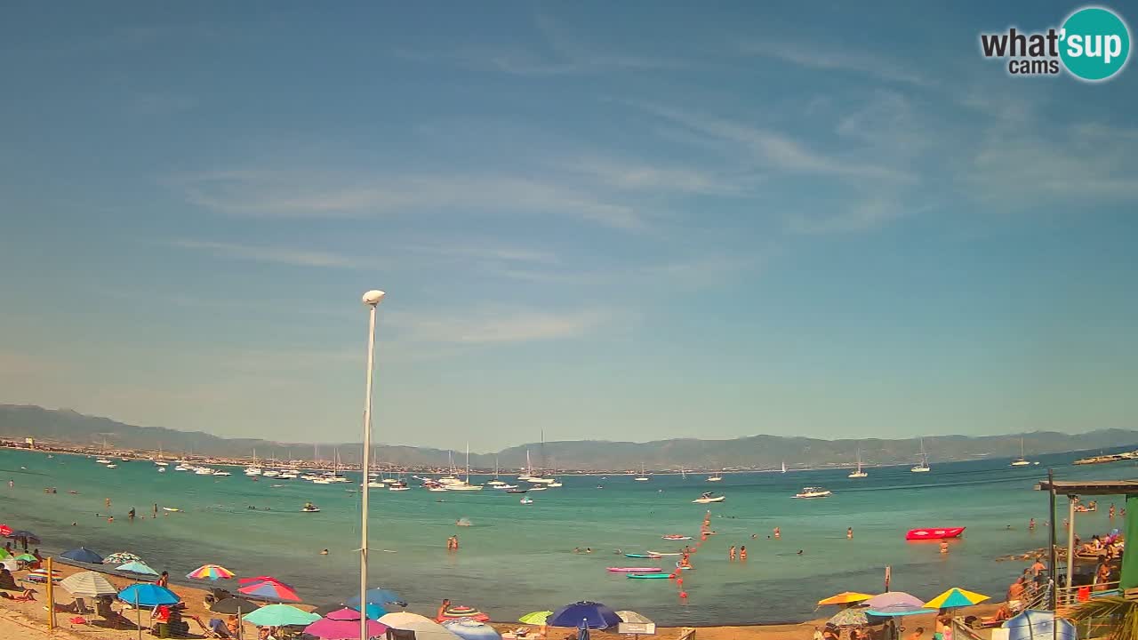Spletna kamera Cagliari Windsurf Club – Pogled v živo s plaže Poetto