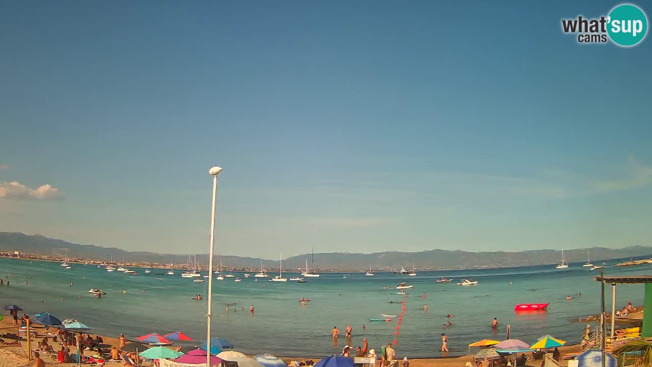 Spletna kamera Cagliari Windsurf Club – Pogled v živo s plaže Poetto