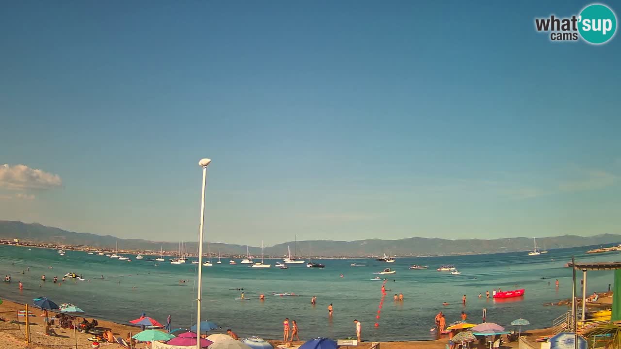 Spletna kamera Cagliari Windsurf Club – Pogled v živo s plaže Poetto