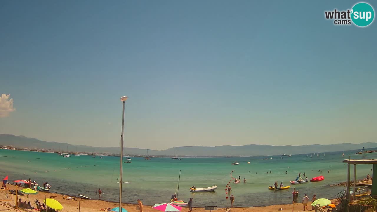 Spletna kamera Cagliari Windsurf Club – Pogled v živo s plaže Poetto
