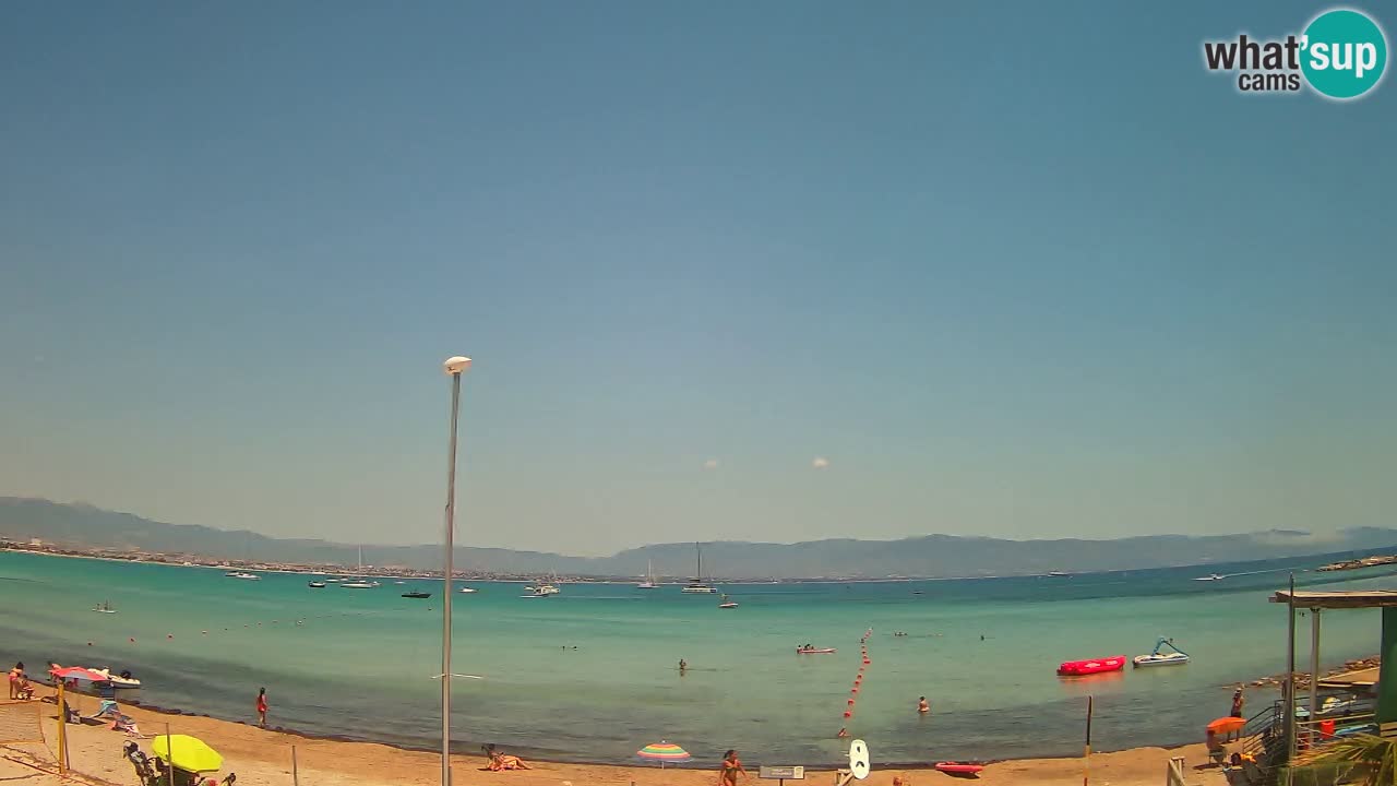 Spletna kamera Cagliari Windsurf Club – Pogled v živo s plaže Poetto