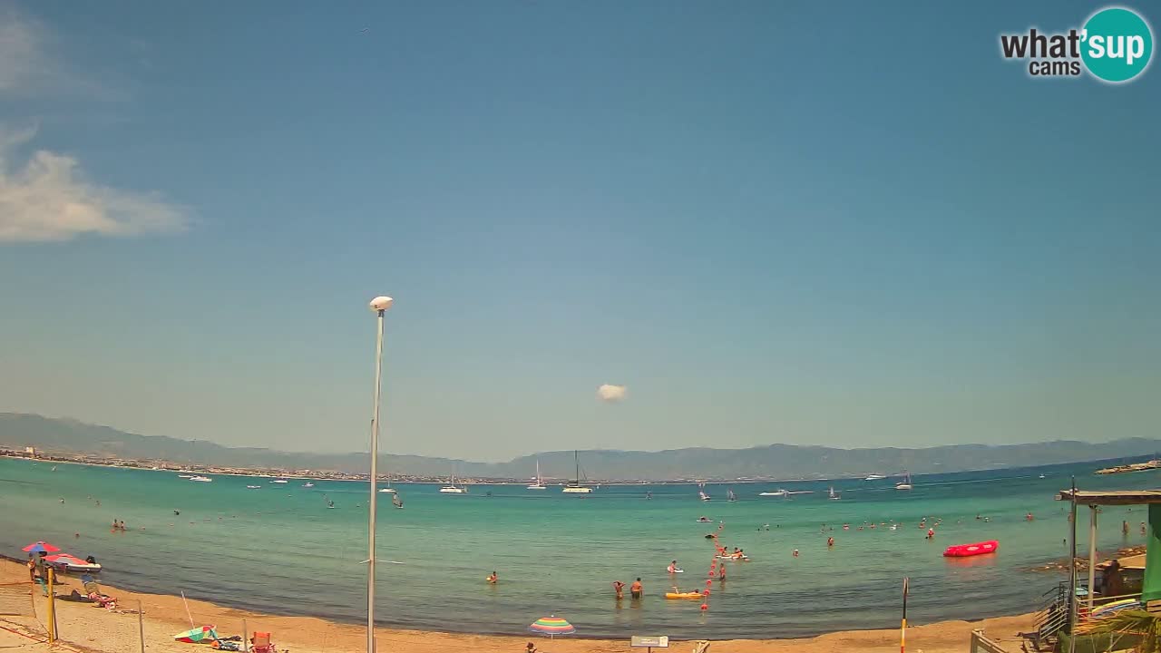 Spletna kamera Cagliari Windsurf Club – Pogled v živo s plaže Poetto