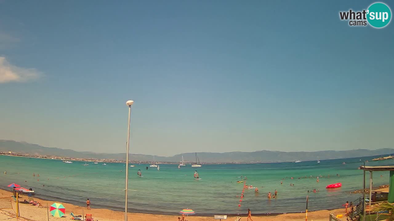 Spletna kamera Cagliari Windsurf Club – Pogled v živo s plaže Poetto