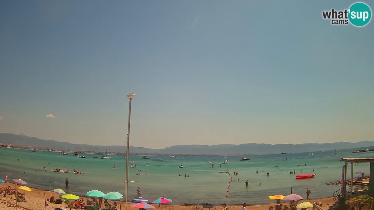 Web kamera Cagliari Windsurf Club – Poetto plaža uživo
