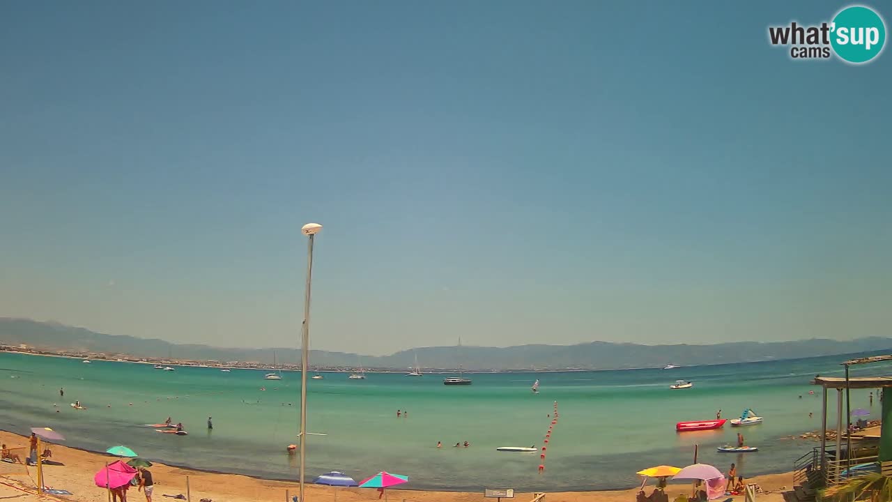Web kamera Cagliari Windsurf Club – Poetto plaža uživo