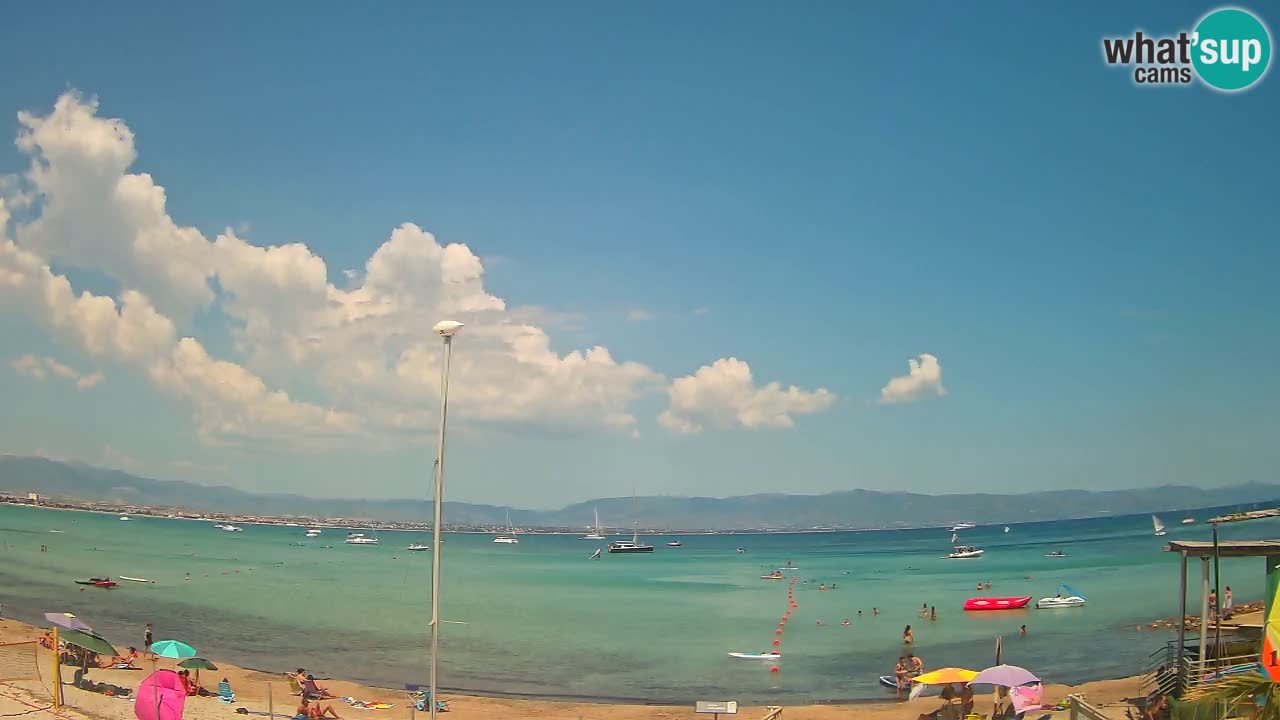 Spletna kamera Cagliari Windsurf Club – Pogled v živo s plaže Poetto