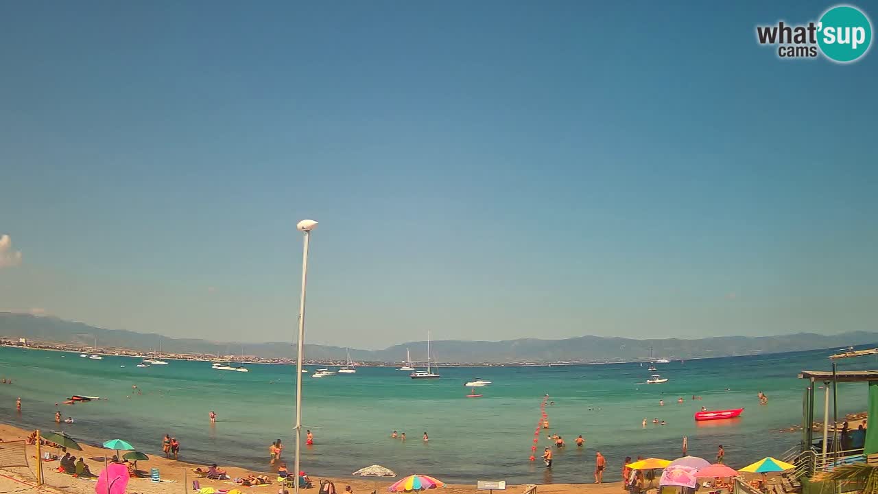 Spletna kamera Cagliari Windsurf Club – Pogled v živo s plaže Poetto