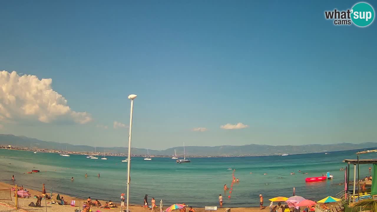 Spletna kamera Cagliari Windsurf Club – Pogled v živo s plaže Poetto