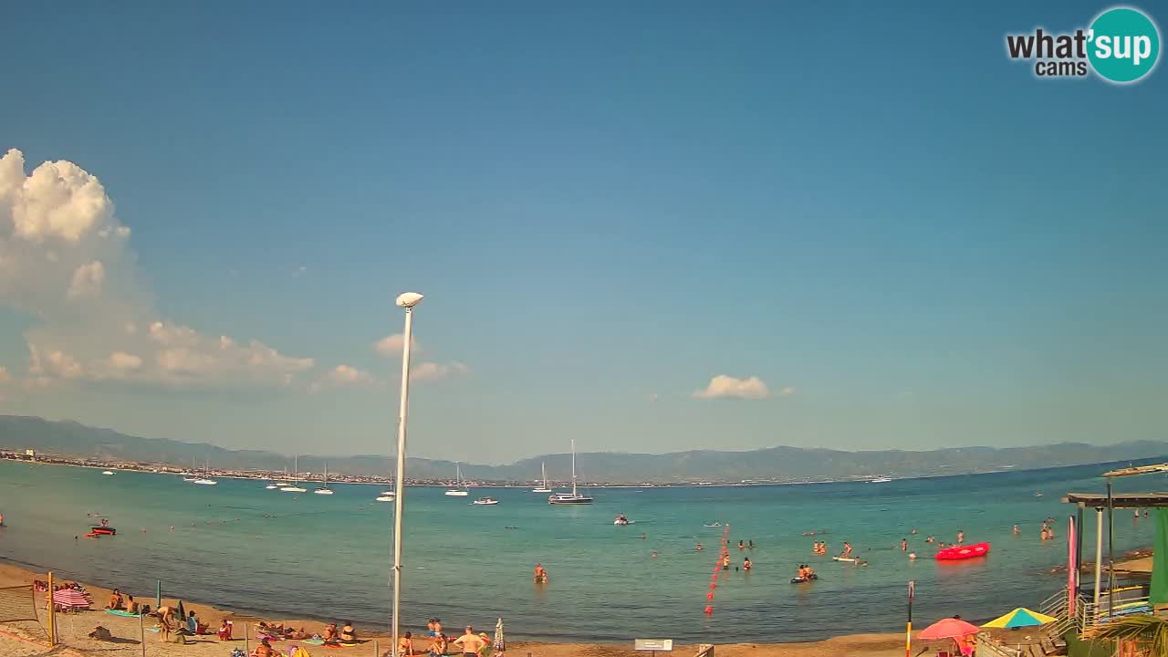 Spletna kamera Cagliari Windsurf Club – Pogled v živo s plaže Poetto