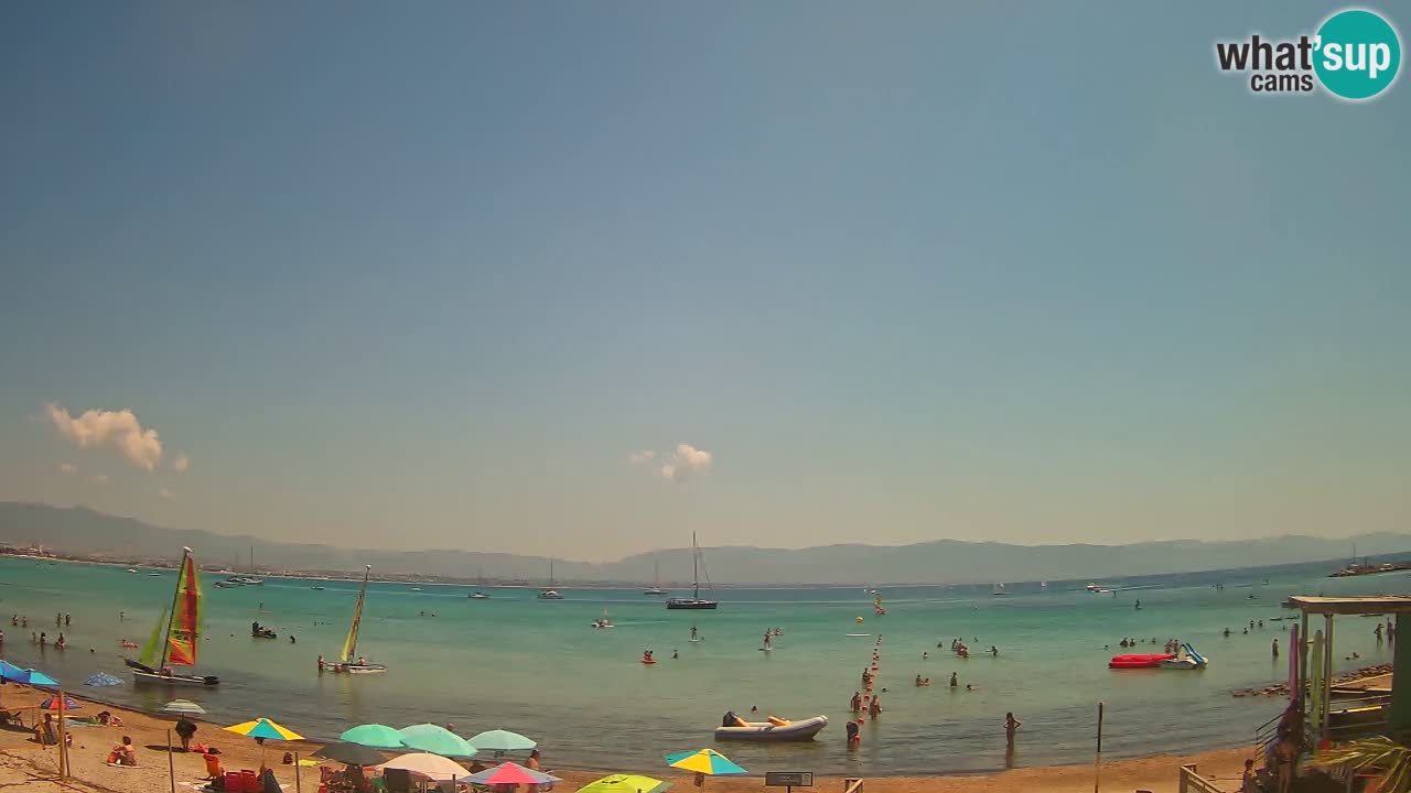 Spletna kamera Cagliari Windsurf Club – Pogled v živo s plaže Poetto