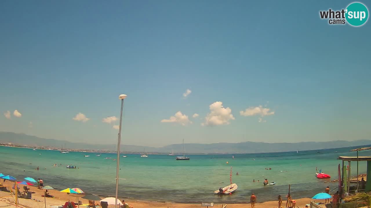 Spletna kamera Cagliari Windsurf Club – Pogled v živo s plaže Poetto