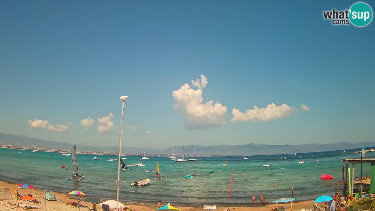 Spletna kamera Cagliari Windsurf Club – Pogled v živo s plaže Poetto