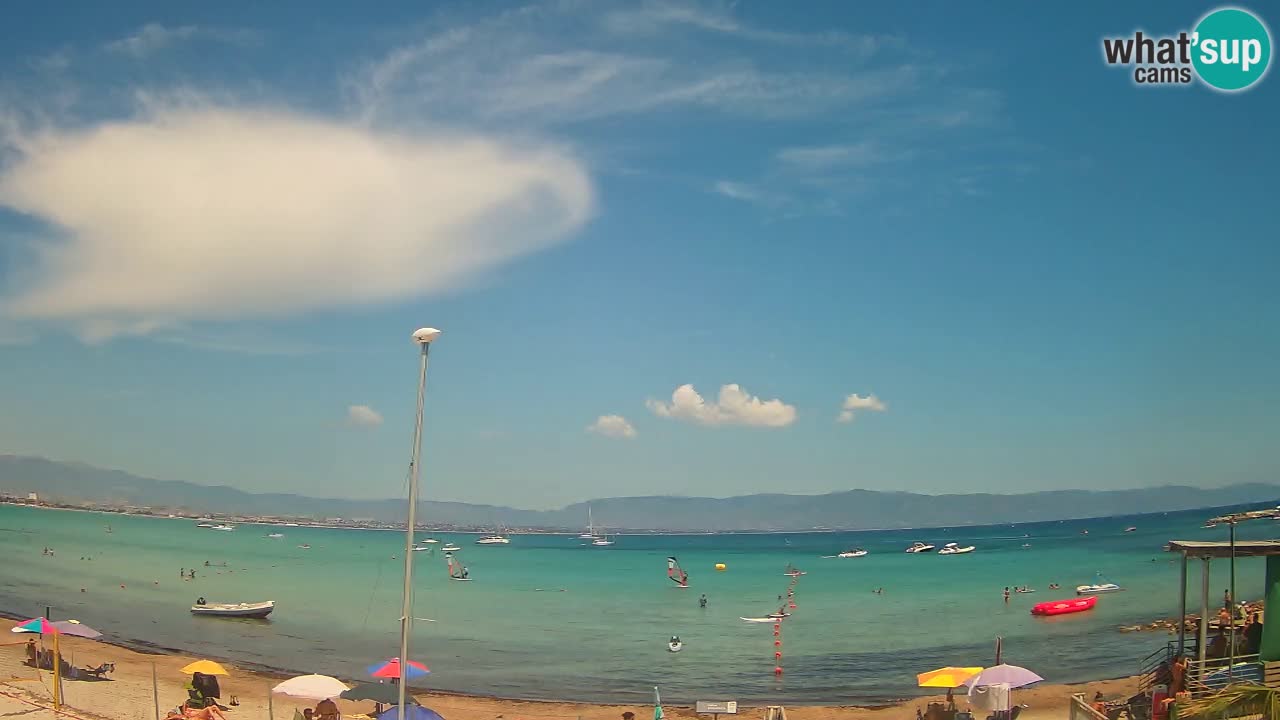 Spletna kamera Cagliari Windsurf Club – Pogled v živo s plaže Poetto