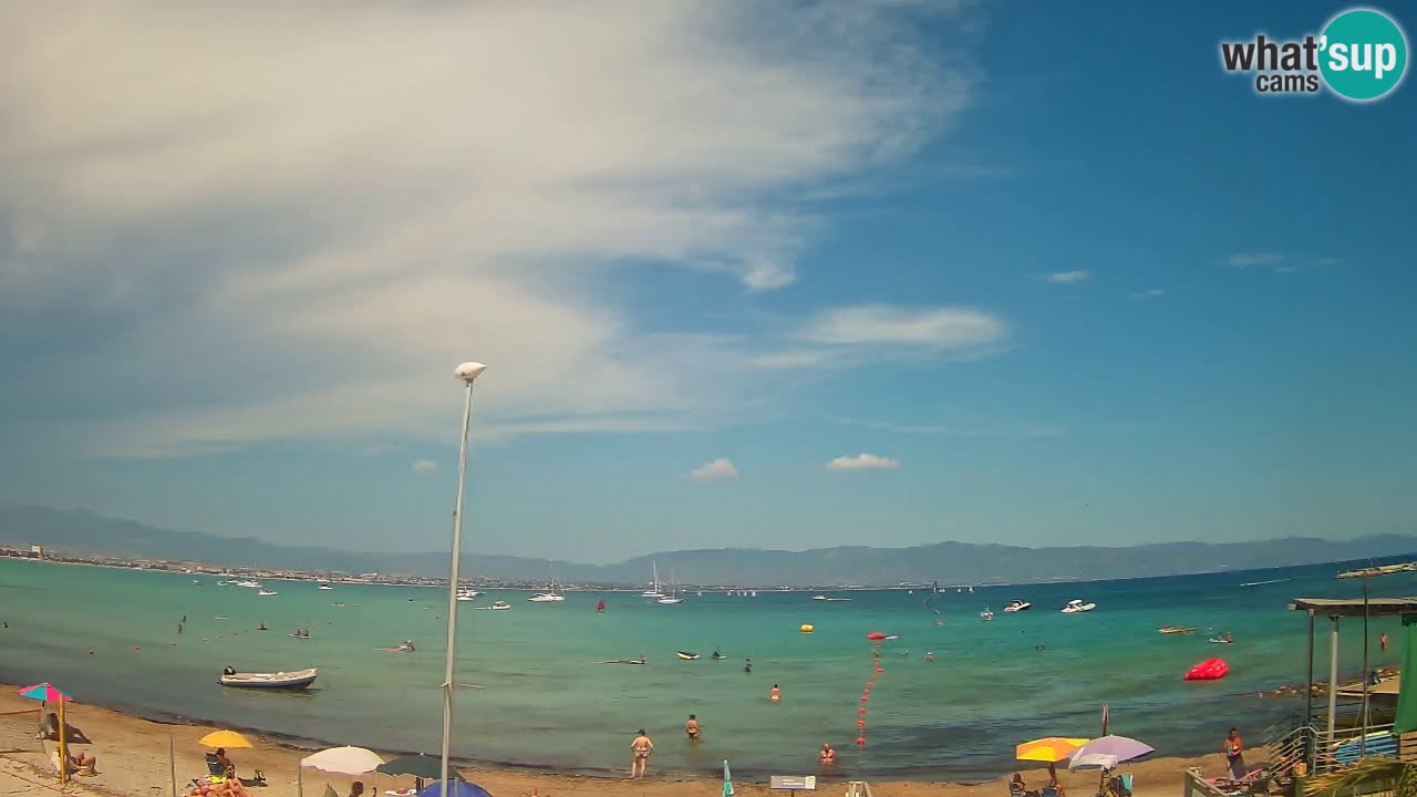 Spletna kamera Cagliari Windsurf Club – Pogled v živo s plaže Poetto