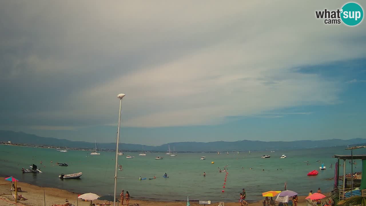 Spletna kamera Cagliari Windsurf Club – Pogled v živo s plaže Poetto