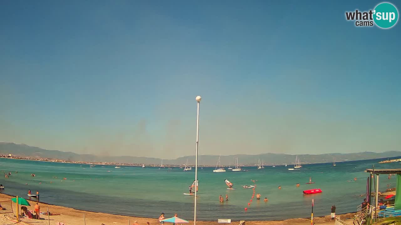 Web kamera Cagliari Windsurf Club – Poetto plaža uživo