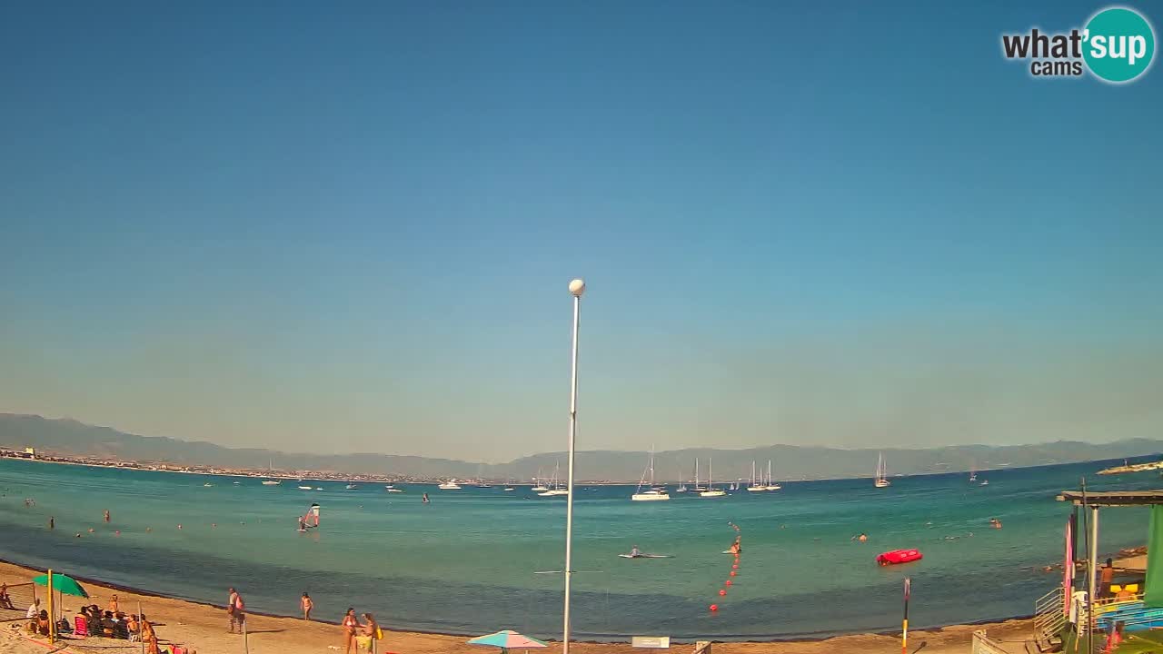 Spletna kamera Cagliari Windsurf Club – Pogled v živo s plaže Poetto
