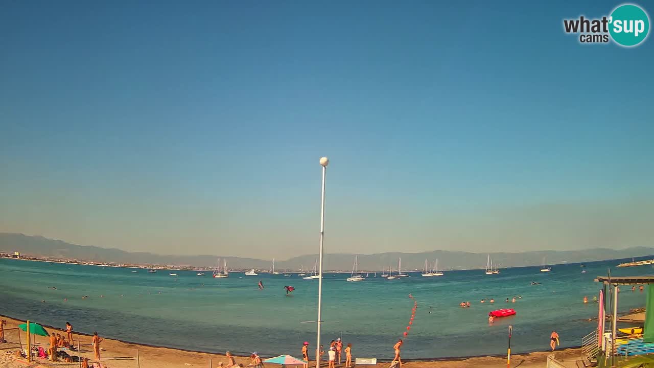 Webcam Cagliari Windsurf Club – Playa del Poetto en directo