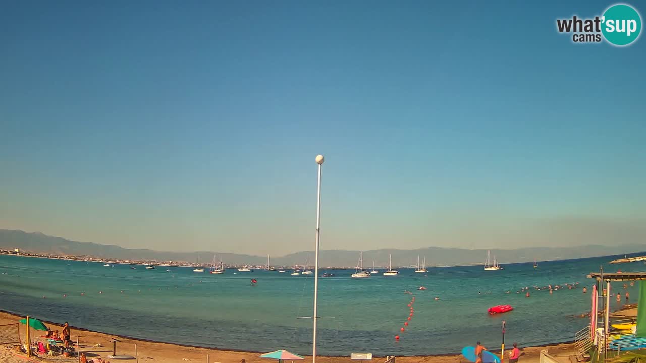 Web kamera Cagliari Windsurf Club – Poetto plaža uživo