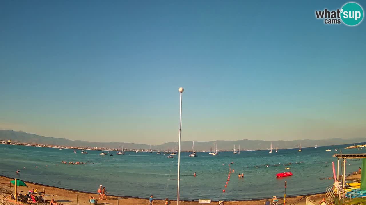 Spletna kamera Cagliari Windsurf Club – Pogled v živo s plaže Poetto