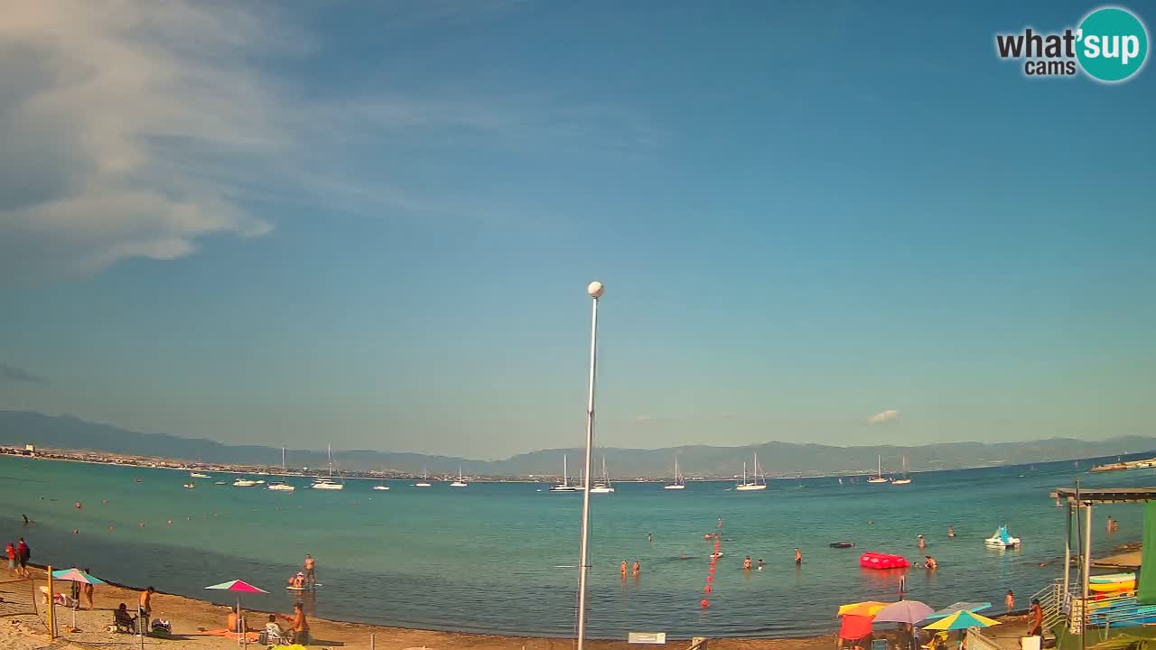 Spletna kamera Cagliari Windsurf Club – Pogled v živo s plaže Poetto