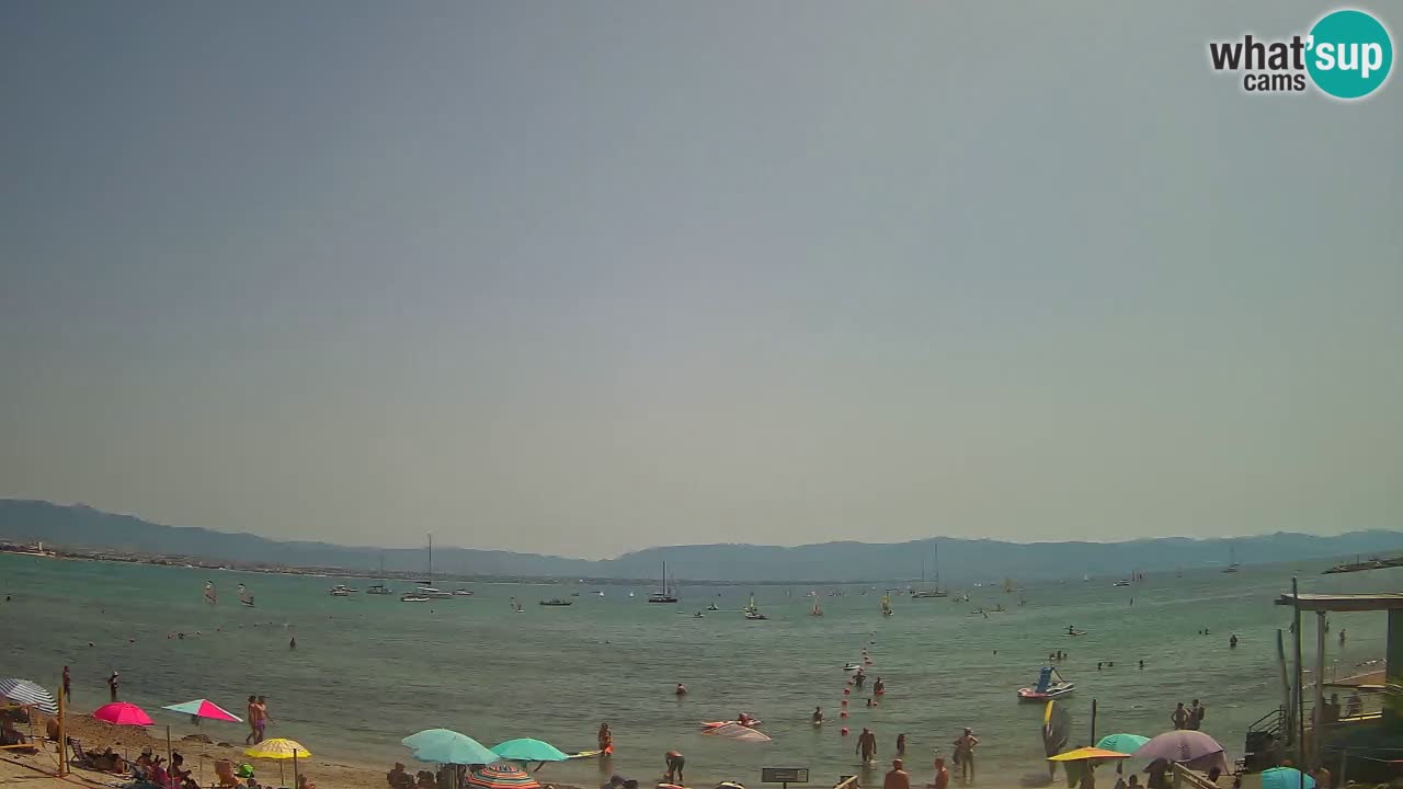 Spletna kamera Cagliari Windsurf Club – Pogled v živo s plaže Poetto