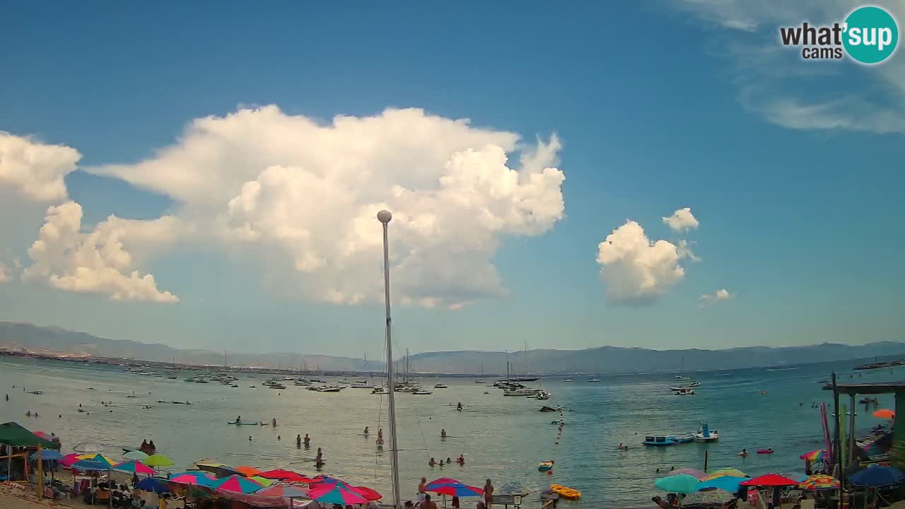 Spletna kamera Cagliari Windsurf Club – Pogled v živo s plaže Poetto