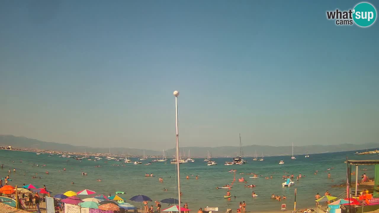 Spletna kamera Cagliari Windsurf Club – Pogled v živo s plaže Poetto