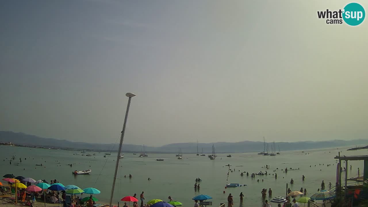 Spletna kamera Cagliari Windsurf Club – Pogled v živo s plaže Poetto