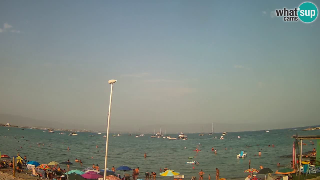 Spletna kamera Cagliari Windsurf Club – Pogled v živo s plaže Poetto