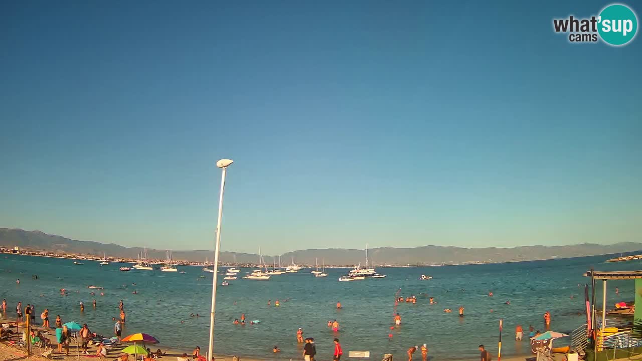 Spletna kamera Cagliari Windsurf Club – Pogled v živo s plaže Poetto