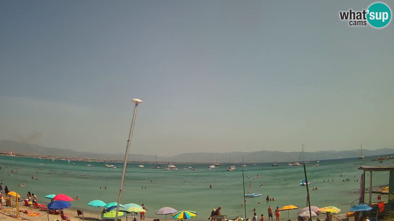 Spletna kamera Cagliari Windsurf Club – Pogled v živo s plaže Poetto