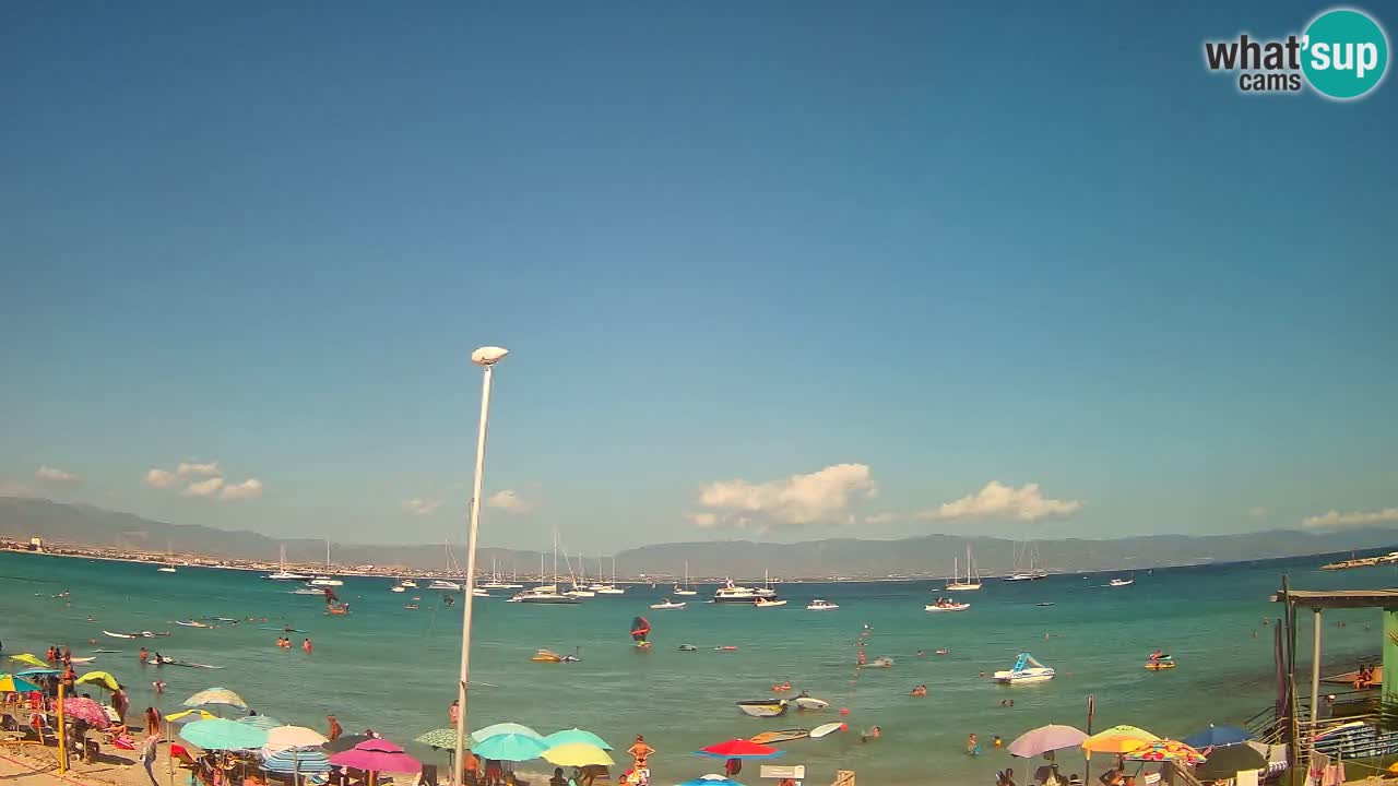 Spletna kamera Cagliari Windsurf Club – Pogled v živo s plaže Poetto