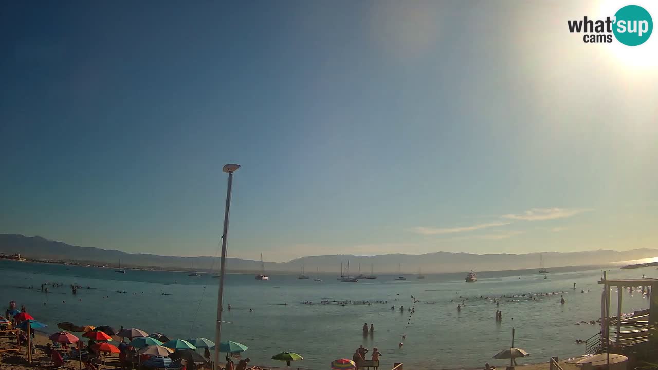 Webcam Cagliari Windsurf Club – Playa del Poetto en directo