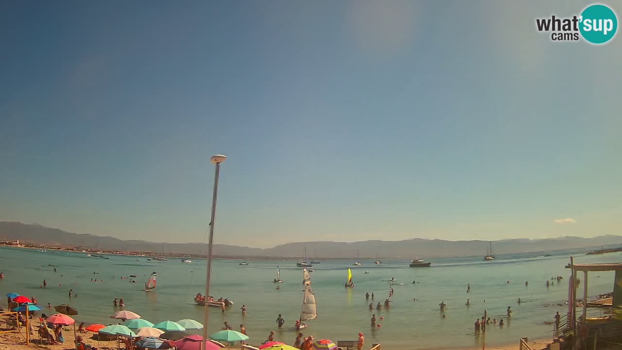 Spletna kamera Cagliari Windsurf Club – Pogled v živo s plaže Poetto
