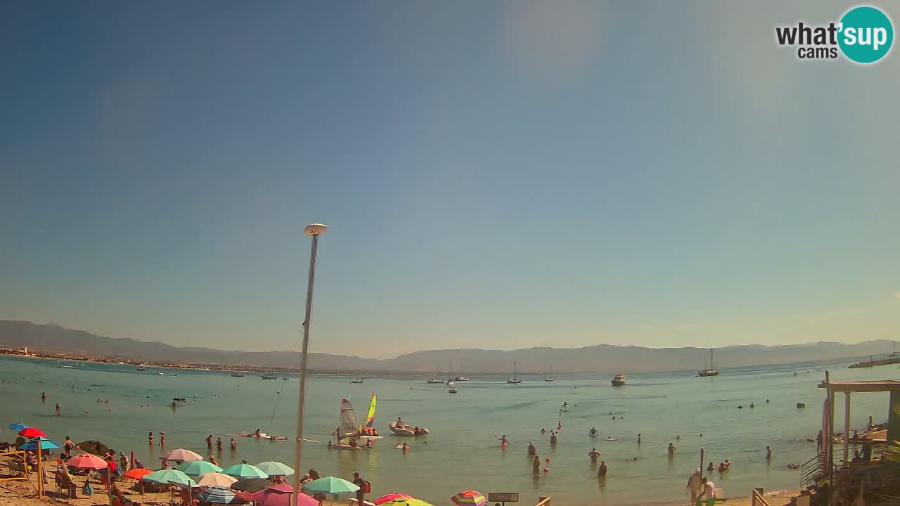 Spletna kamera Cagliari Windsurf Club – Pogled v živo s plaže Poetto
