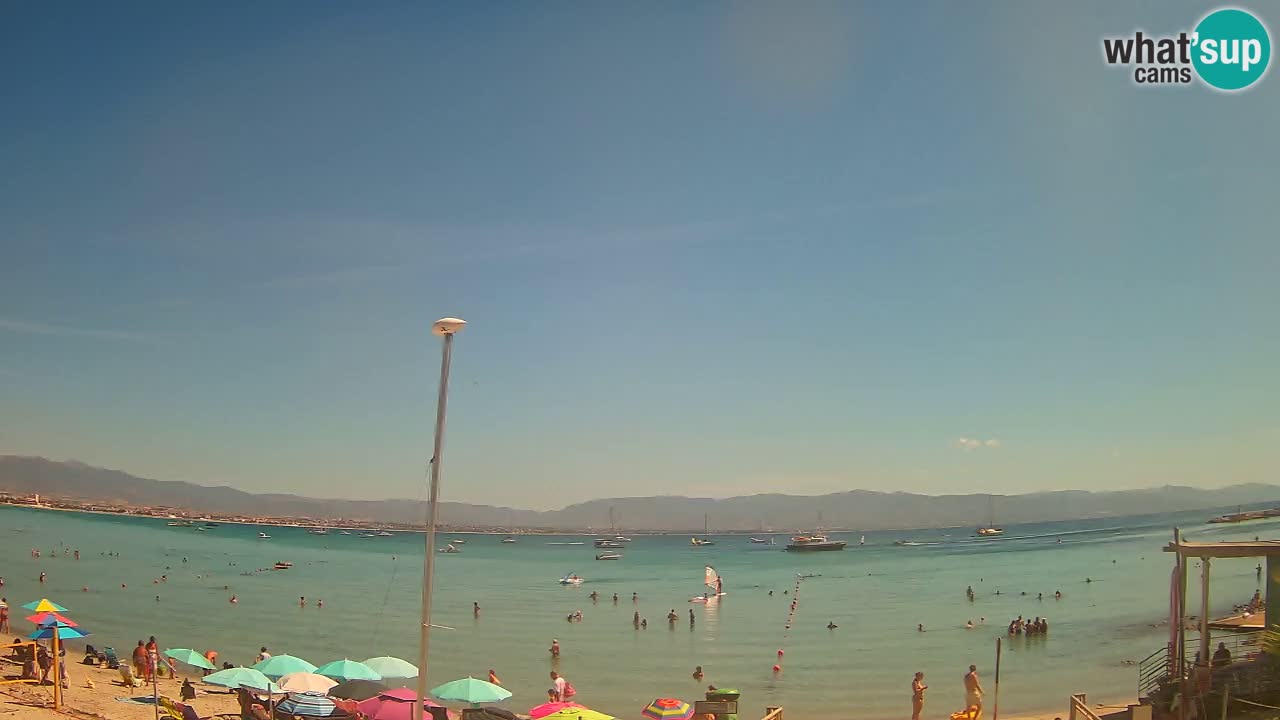 Spletna kamera Cagliari Windsurf Club – Pogled v živo s plaže Poetto