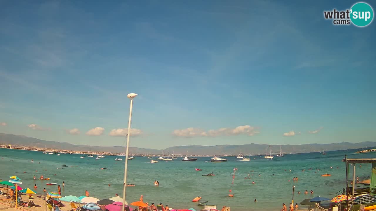 Spletna kamera Cagliari Windsurf Club – Pogled v živo s plaže Poetto