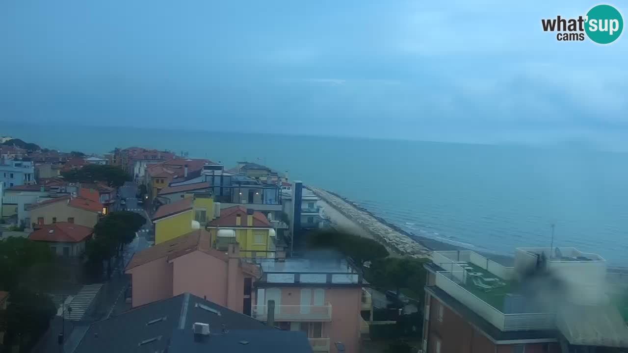 Webcam Caorle – Ponente Strand nach Hotel Marco Polo