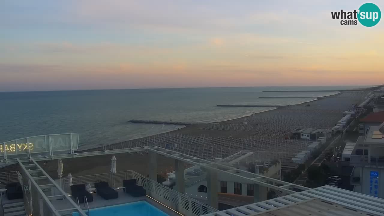 Webcam Caorle – Ponente Strand nach Hotel Marco Polo