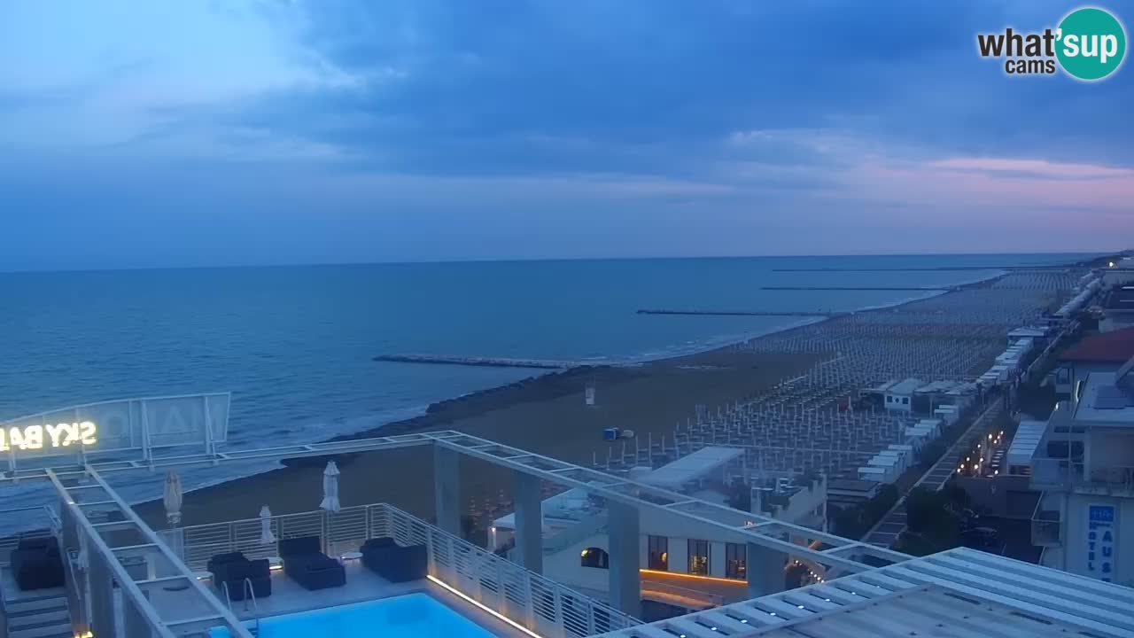 Webcam Caorle – Playa Ponente west – Hotel Marco Polo