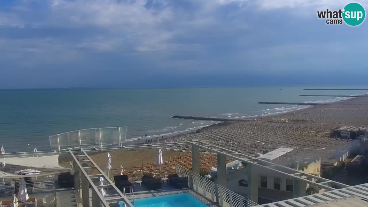 Webcam Caorle Ponente beach from Hotel Marco Polo